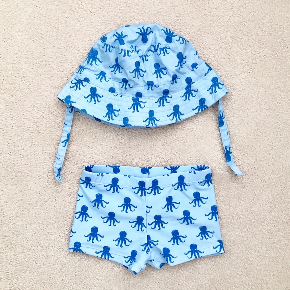 Zara sun hat and swimming trunks